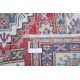 Hand Knotted Red, Light Blue, Ivory Wool Area Rug | Turkish Geometric Design Rug Hand Knotted Red, Light Blue, Ivory Wool Area Rug | Turkish Geometric Design Rug