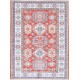 Hand Knotted Red, Light Blue, Ivory Wool Area Rug | Turkish Geometric Design Rug Hand Knotted Red, Light Blue, Ivory Wool Area Rug | Turkish Geometric Design Rug