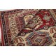 Hand Knotted Red, Navy Blue, Ivory Wool Area Rug | Geometric Medallion Accent Rug Hand Knotted Red, Navy Blue, Ivory Wool Area Rug | Geometric Medallion Accent Rug