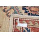 Hand Knotted Ivory, Red, Navy Blue and Light Blue Wool Area Rug | Geometric Medallion Turkish Accent Rug