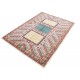 Hand Knotted Red, Light Blue, Ivory Wool Area Rug | Turkish Geometric Design Rug Hand Knotted Red, Light Blue, Ivory Wool Area Rug | Turkish Geometric Design Rug