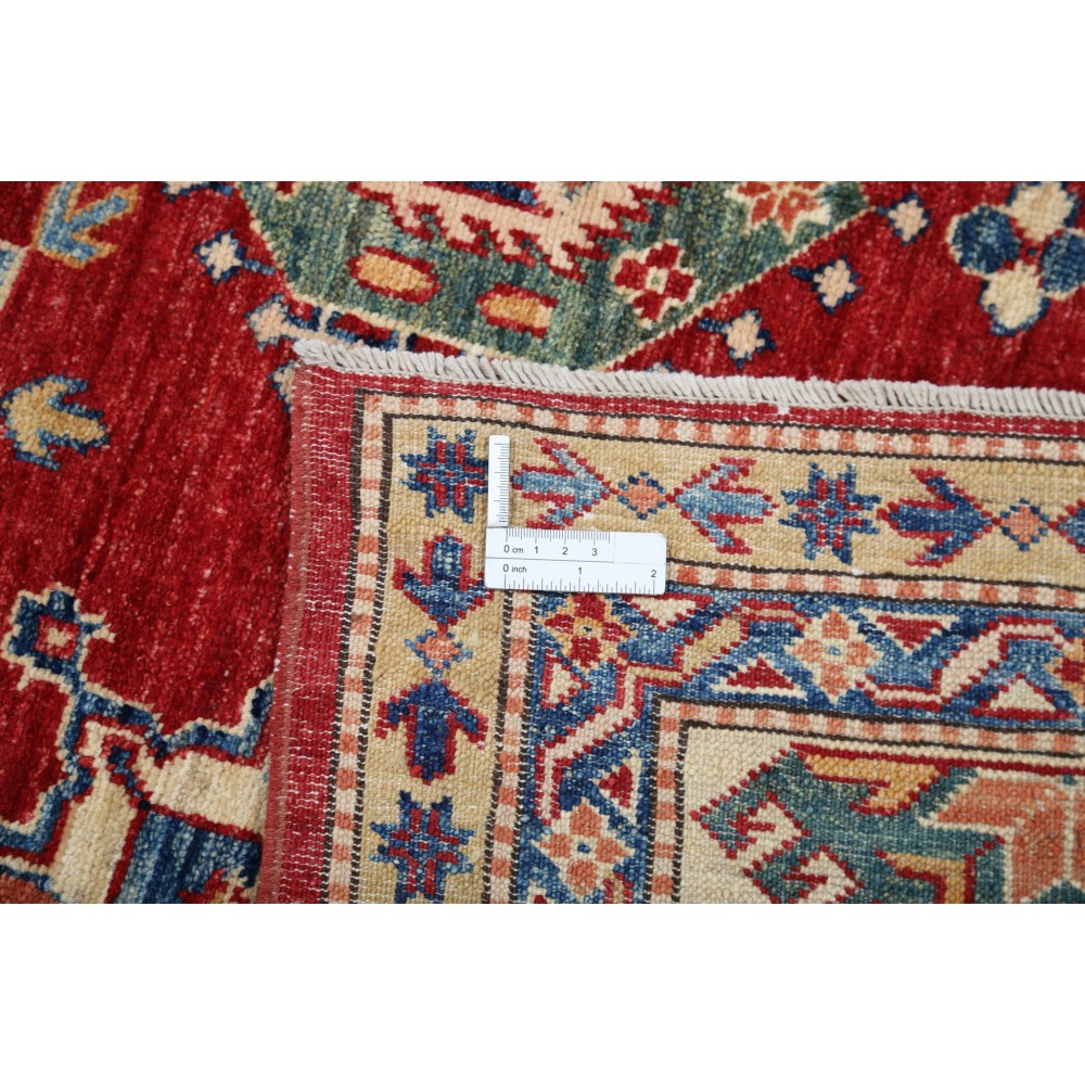 Hand Knotted Red, Ivory, Navy Blue and Sage Wool Area Rug | Turkish Geometric Design Carpet Hand Knotted Red, Ivory, Navy Blue and Sage Wool Area Rug | Turkish Geometric Design Carpet