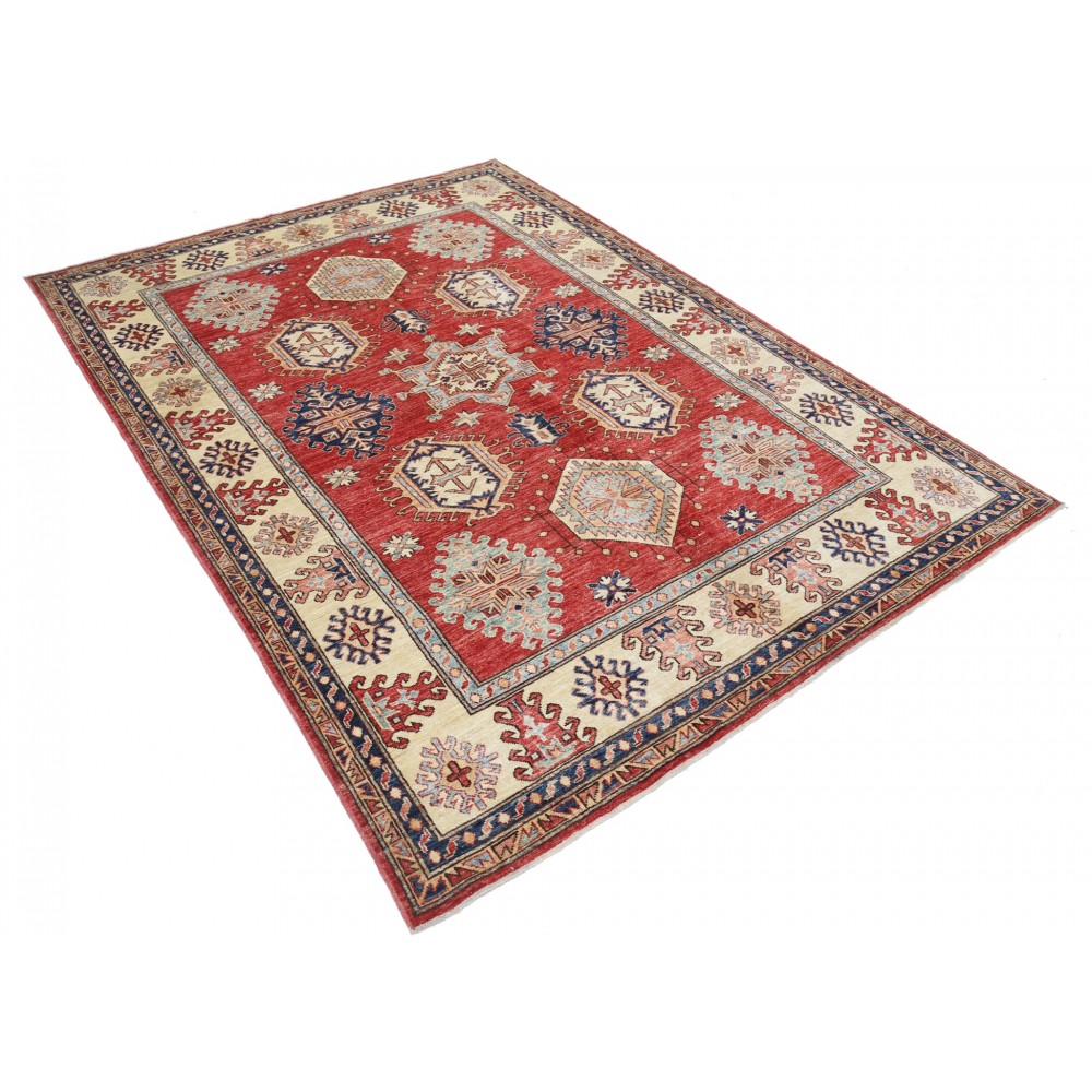 Handknotted Tribal Area Rug for Dining Room and Bedroom | Red Rug for Living Room | 100% Wool Handknotted Tribal Area Rug for Dining Room and Bedroom | Red Rug for Living Room | 100% Wool
