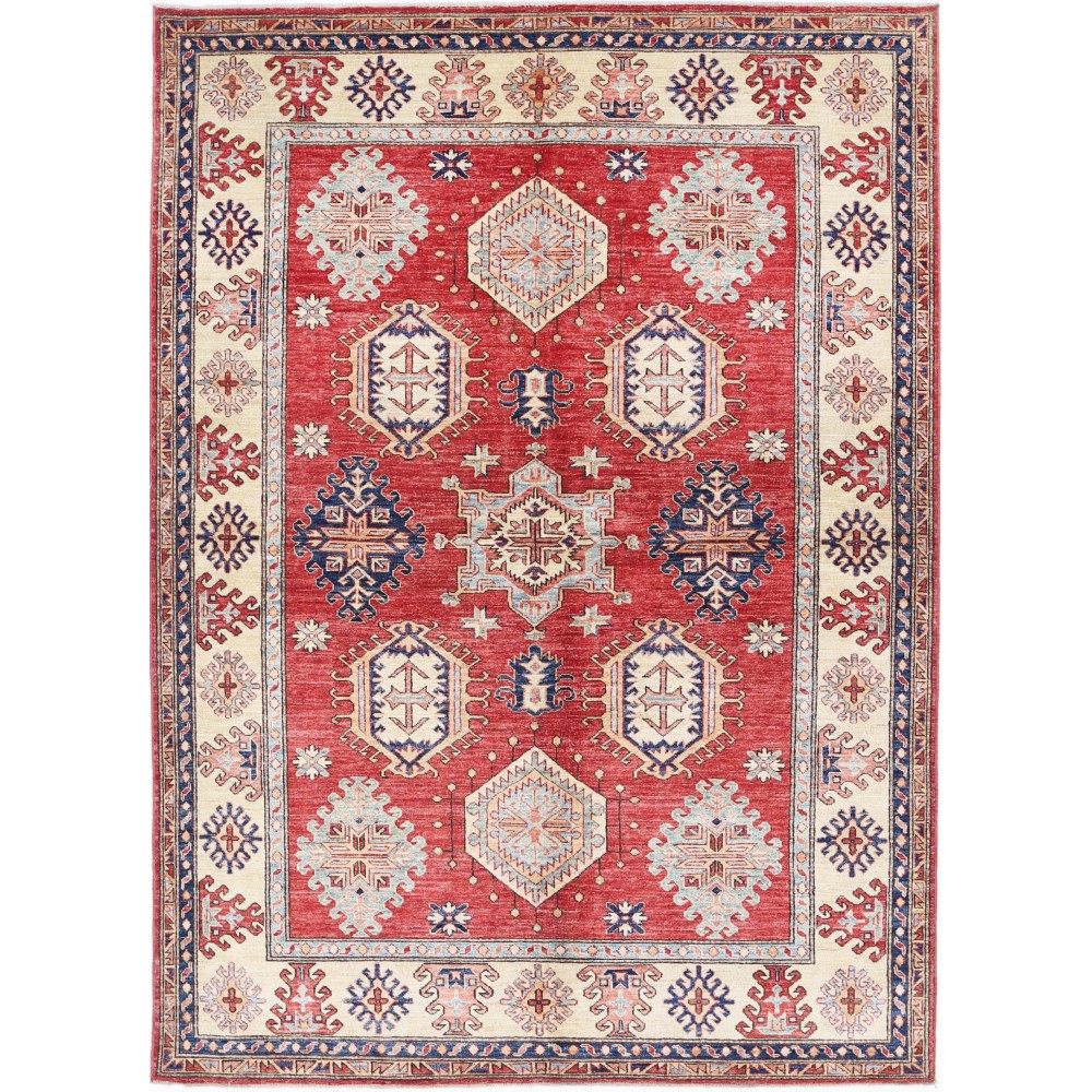 Handknotted Tribal Area Rug for Dining Room and Bedroom | Red Rug for Living Room | 100% Wool Handknotted Tribal Area Rug for Dining Room and Bedroom | Red Rug for Living Room | 100% Wool