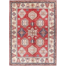 Handknotted Tribal Area Rug for Dining Room and Bedroom | Red Rug for Living Room | 100% Wool