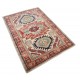 Hand Knotted Beige, Red and Light Blue Wool Area Rug Tribal Medallion Accent Rug Hand Knotted Beige, Red and Light Blue Wool Area Rug Tribal Medallion Accent Rug
