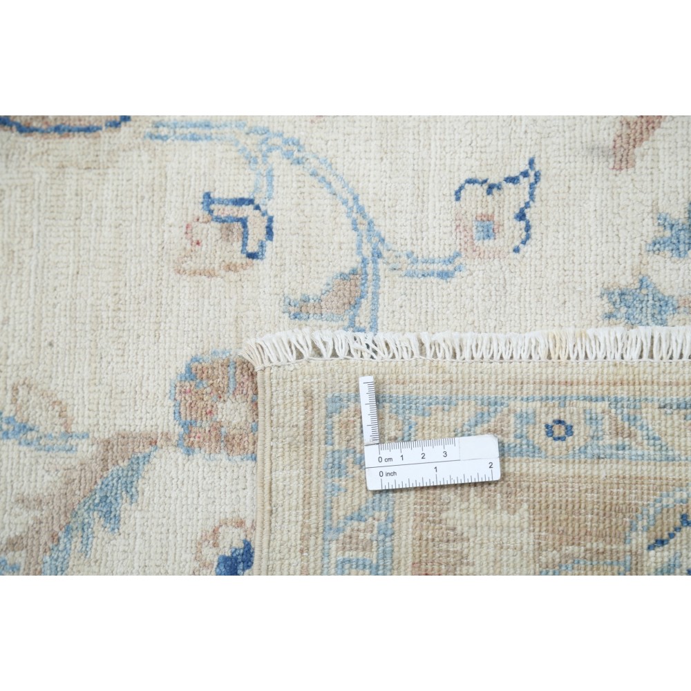 Hand Knotted Turkish Wool Rug with All-Over Floral Design | Beige Oushak Carpet Hand Knotted Turkish Wool Rug with All-Over Floral Design | Beige Oushak Carpet
