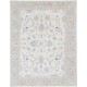 Hand Knotted Turkish Wool Rug with All-Over Floral Design | Beige Oushak Carpet Hand Knotted Turkish Wool Rug with All-Over Floral Design | Beige Oushak Carpet