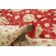 Hand Knotted Floral Turkish Area Rug with Red Field and Ivory Border | Wool Carpet for Home Decor