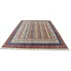 Hand Knotted Red, Navy Blue and Beige Wool Area Rug | Colorful Striped Rug for Living Room, Dining Room, Bedroom