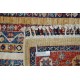 Hand Knotted Red, Navy Blue and Beige Wool Area Rug | Colorful Striped Rug for Living Room, Dining Room, Bedroom