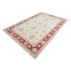 Hand Knotted Floral Area Rug with Beige Field and Red Border | Traditional Oushak Wool Carpet Hand Knotted Floral Area Rug with Beige Field and Red Border | Traditional Oushak Wool Carpet