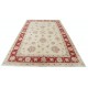 Hand Knotted Floral Area Rug with Beige Field and Red Border | Traditional Oushak Wool Carpet Hand Knotted Floral Area Rug with Beige Field and Red Border | Traditional Oushak Wool Carpet