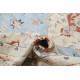 Hand Knotted Light Blue, Ivory Wool Large Area Rug | Turkish Geometric Carpet