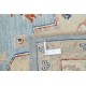 Hand Knotted Light Blue, Ivory Wool Large Area Rug | Turkish Geometric Carpet