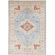 Hand Knotted Light Blue, Ivory Wool Large Area Rug | Turkish Geometric Carpet