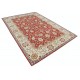 Hand Knotted Floral Oushak Large Area Rug with Red Field and Beige Border | 100% Wool Hand Knotted Floral Oushak Large Area Rug with Red Field and Beige Border | 100% Wool