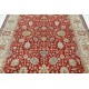 Hand Knotted Floral Oushak Large Area Rug with Red Field and Beige Border | 100% Wool Hand Knotted Floral Oushak Large Area Rug with Red Field and Beige Border | 100% Wool