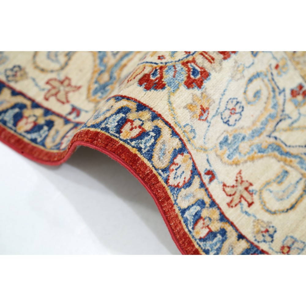Hand Knotted Floral Oushak Large Area Rug with Red Field and Beige Border | 100% Wool Hand Knotted Floral Oushak Large Area Rug with Red Field and Beige Border | 100% Wool