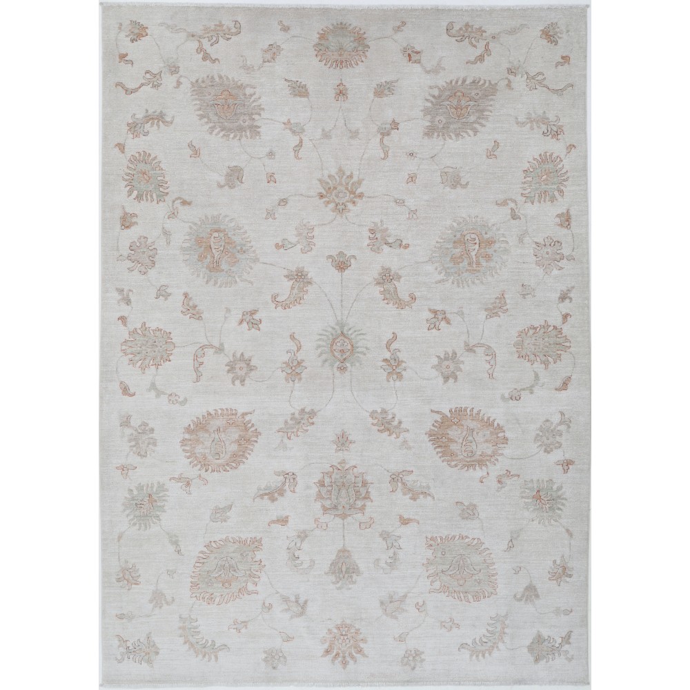 Hand Knotted Large Area Rug with Floral Design | Traditional Beige Wool Carpet Hand Knotted Large Area Rug with Floral Design | Traditional Beige Wool Carpet
