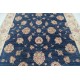 Hand Knotted Square Oushak Wool Area Rug | Navy Blue, Beige Carpet Hand Knotted Square Oushak Wool Area Rug | Navy Blue, Beige Carpet