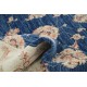 Hand Knotted Square Oushak Wool Area Rug | Navy Blue, Beige Carpet Hand Knotted Square Oushak Wool Area Rug | Navy Blue, Beige Carpet