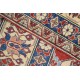 Hand Knotted Tribal Rug, Red Ivory and Blue Wool Area Rug, Geometric Traditional Carpet Hand Knotted Tribal Rug, Red Ivory and Blue Wool Area Rug, Geometric Traditional Carpet