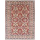 Hand Knotted Tribal Rug, Red Ivory and Blue Wool Area Rug, Geometric Traditional Carpet Hand Knotted Tribal Rug, Red Ivory and Blue Wool Area Rug, Geometric Traditional Carpet