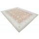 Hand Knotted Floral Oushak Area Rug with Soft Red Field and Beige Border | 100% Wool Hand Knotted Floral Oushak Area Rug with Soft Red Field and Beige Border | 100% Wool