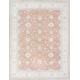 Hand Knotted Floral Oushak Area Rug with Soft Red Field and Beige Border | 100% Wool Hand Knotted Floral Oushak Area Rug with Soft Red Field and Beige Border | 100% Wool