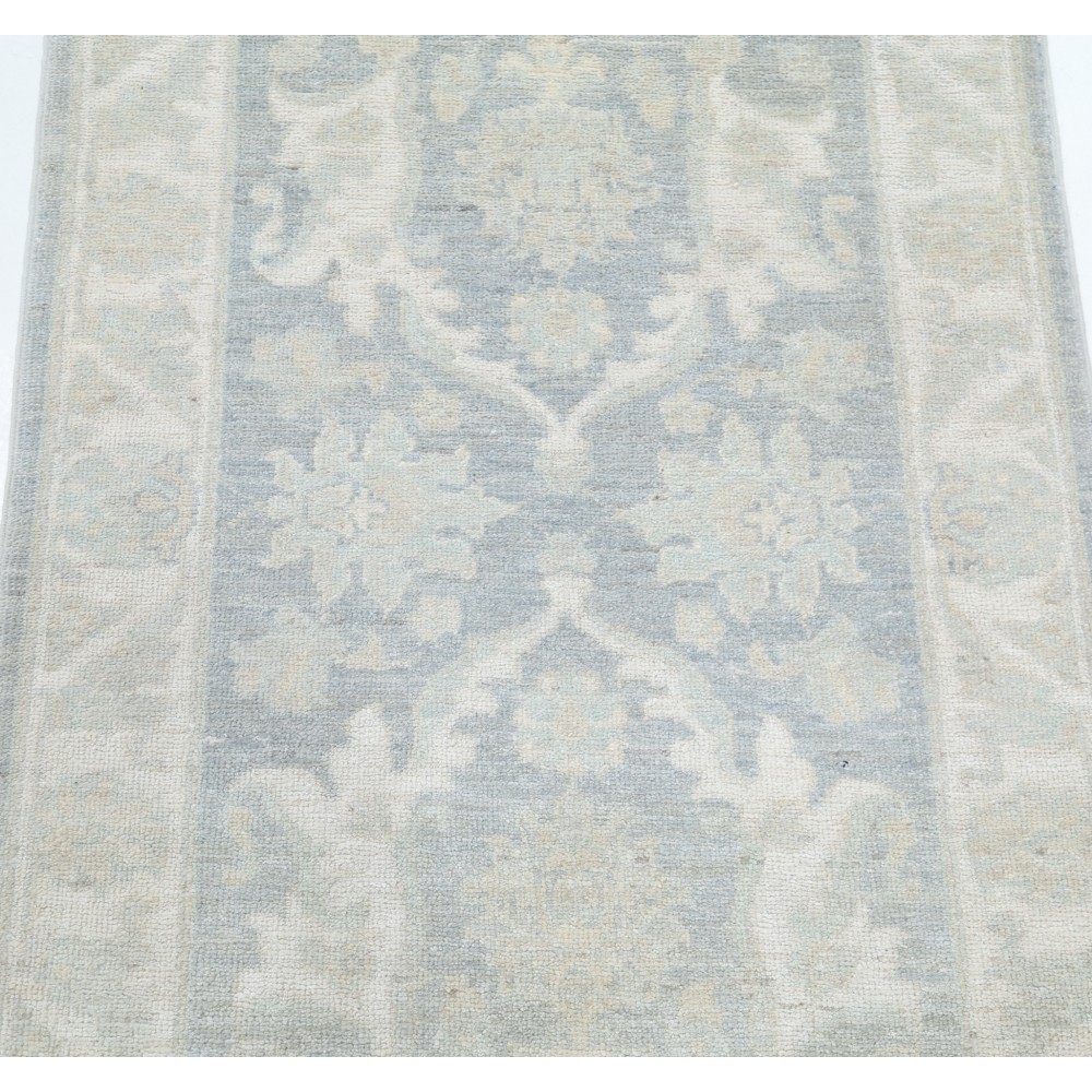 Hand Knotted Ivory, Light Blue Wool Area Rug | Traditional Turkish Floral Motif Accent Rug Hand Knotted Ivory, Light Blue Wool Area Rug | Traditional Turkish Floral Motif Accent Rug