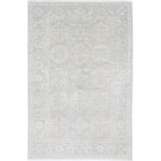 Beige Accent Rug for Bedroom | Hand Knotted Turkish Wool Rug for Entryway