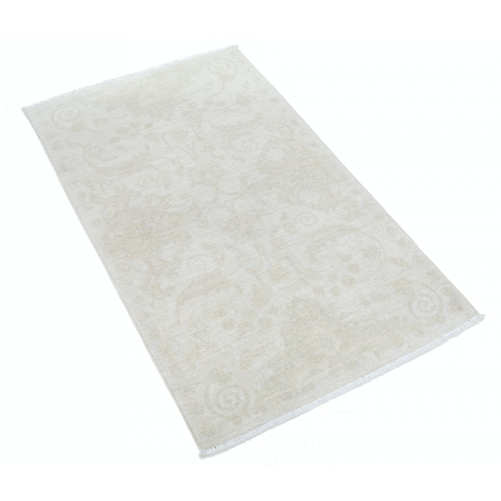 Hand Knotted Beige Turkish Wool Accent Rug with All-Over Floral Design Hand Knotted Beige Turkish Wool Accent Rug with All-Over Floral Design