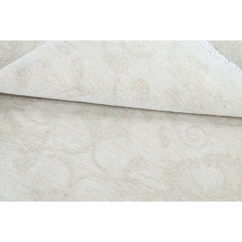 Hand Knotted Beige Turkish Wool Accent Rug with All-Over Floral Design Hand Knotted Beige Turkish Wool Accent Rug with All-Over Floral Design