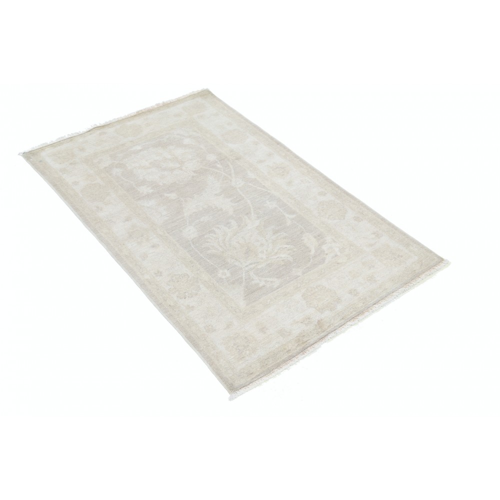 Traditional Hand Knotted Accent Rug | Beige Area Rug for Bedroom, Kitchen and Entryway Decor | 100% Wool