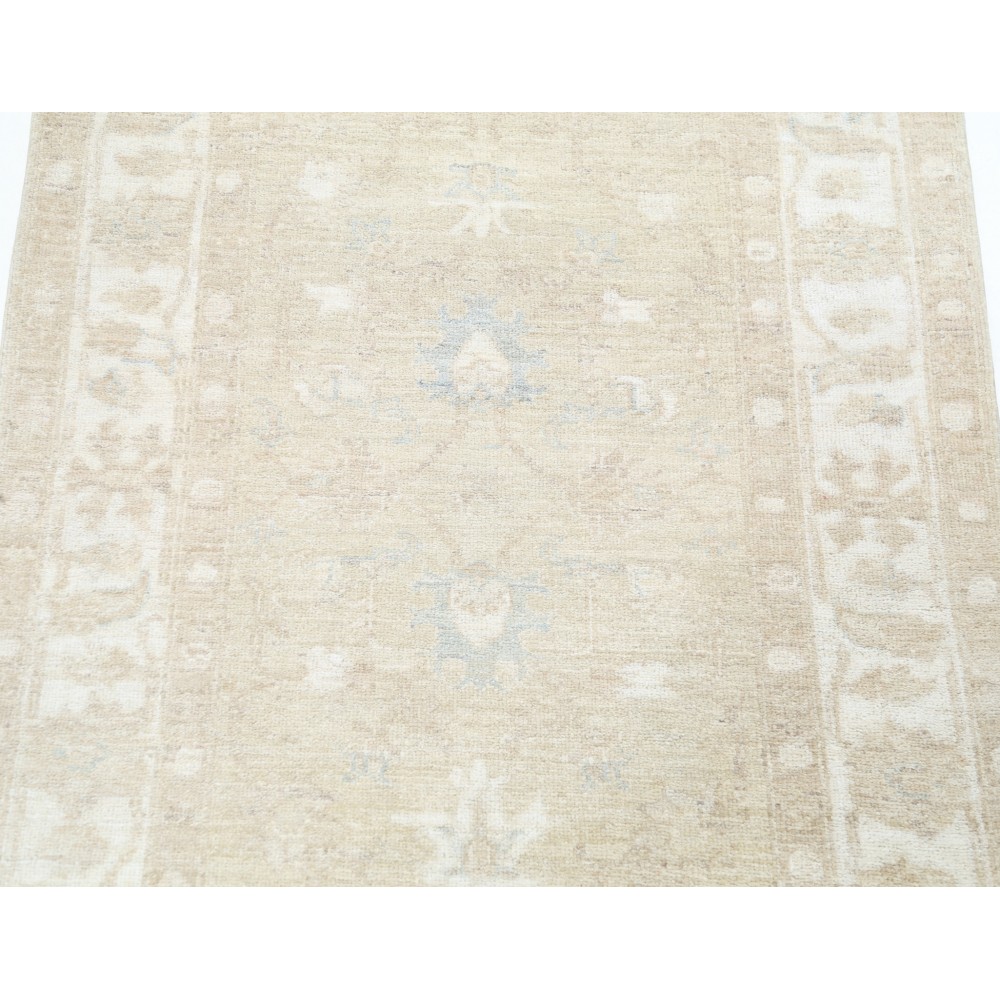 Hand Knotted Beige Turkish Wool Accent Rug with All-Over Floral Design Hand Knotted Beige Turkish Wool Accent Rug with All-Over Floral Design