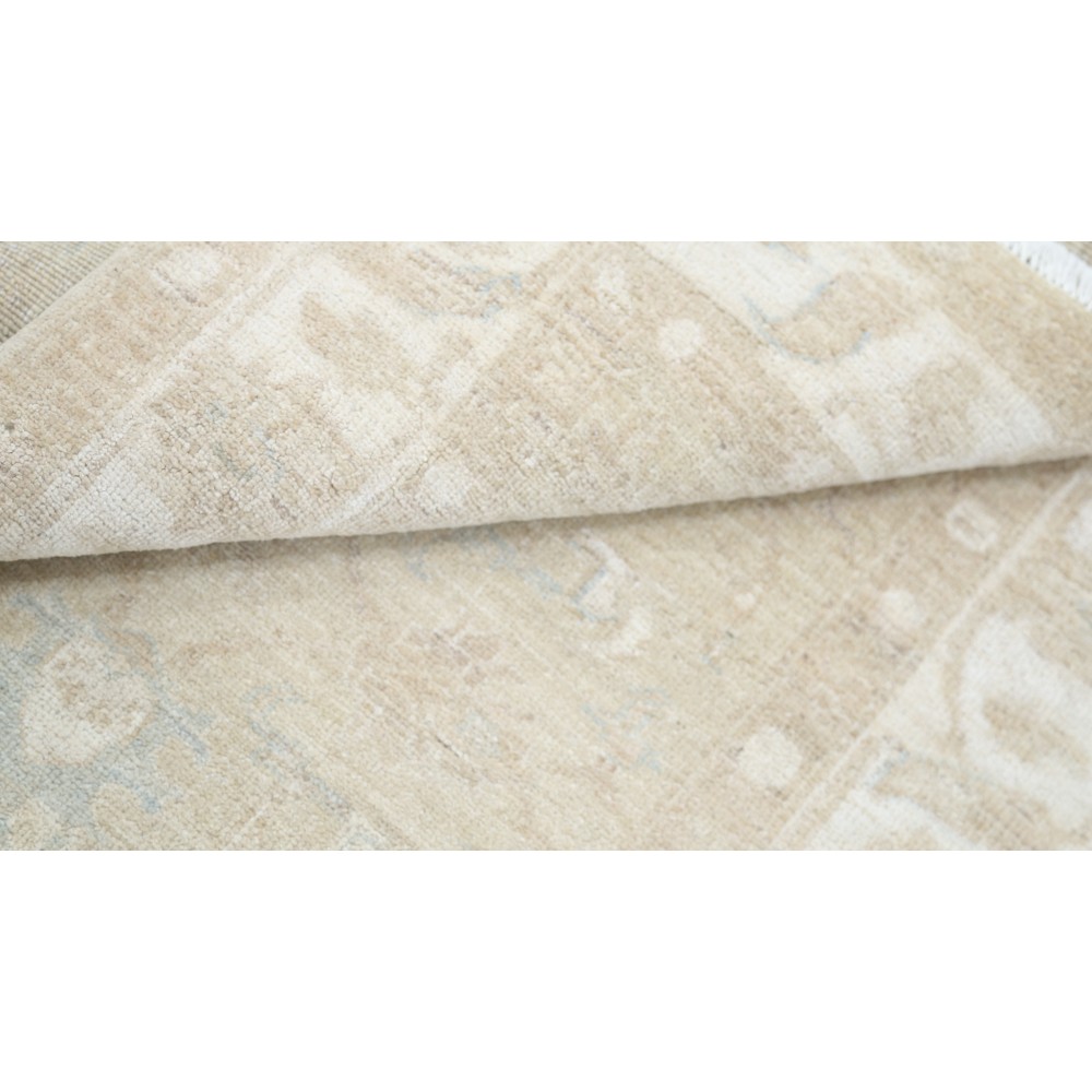 Hand Knotted Beige Turkish Wool Accent Rug with All-Over Floral Design Hand Knotted Beige Turkish Wool Accent Rug with All-Over Floral Design