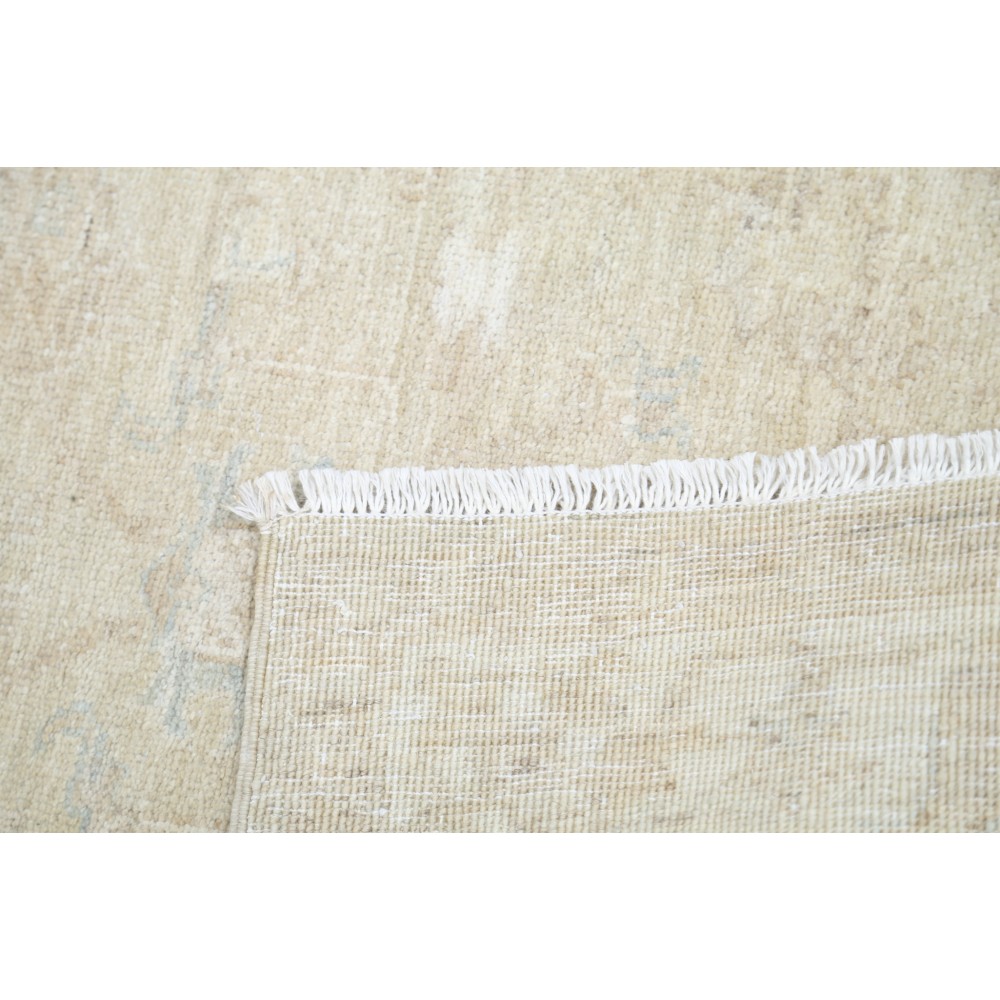 Hand Knotted Beige Turkish Wool Accent Rug with All-Over Floral Design Hand Knotted Beige Turkish Wool Accent Rug with All-Over Floral Design