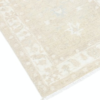 Hand Knotted Beige Turkish Wool Accent Rug with All-Over Floral Design Hand Knotted Beige Turkish Wool Accent Rug with All-Over Floral Design