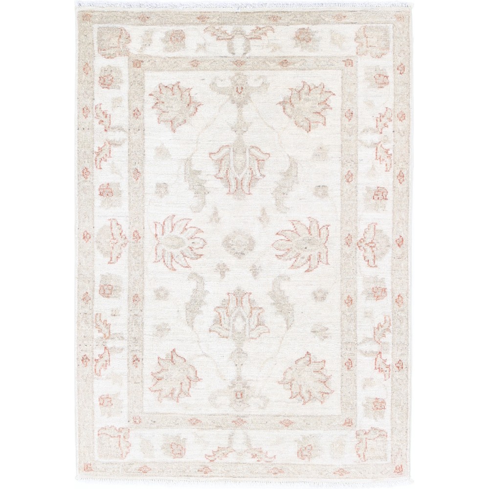 Hand Knotted Beige Turkish Wool Accent Rug with Floral Design Hand Knotted Beige Turkish Wool Accent Rug with Floral Design
