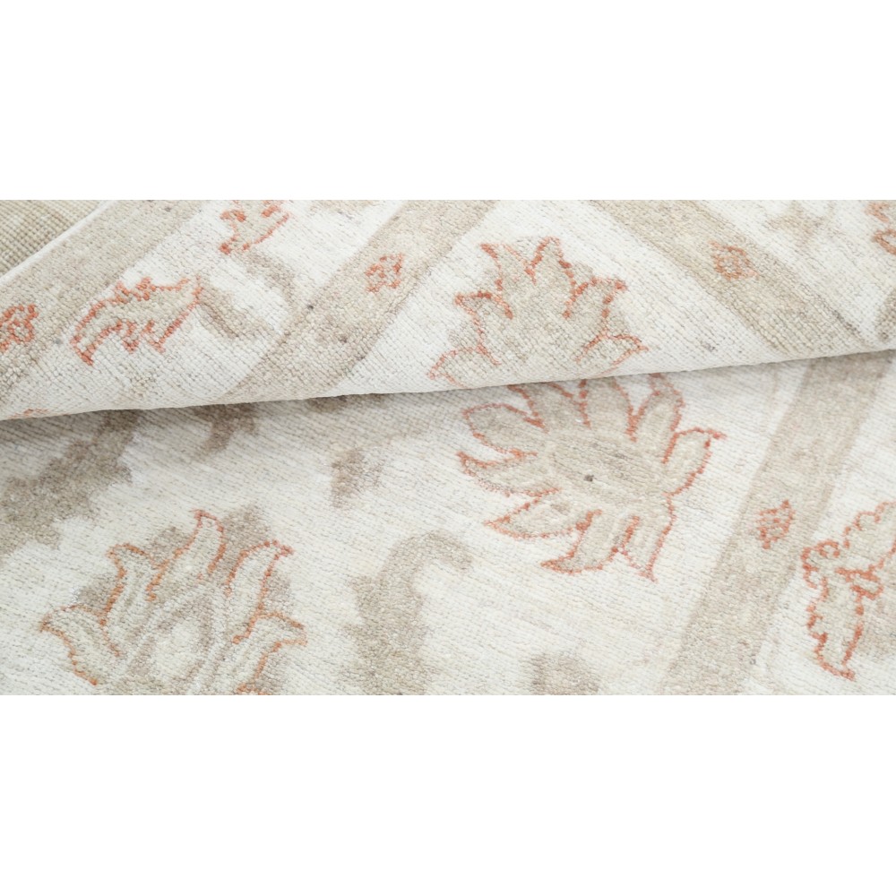 Hand Knotted Beige Turkish Wool Accent Rug with Floral Design Hand Knotted Beige Turkish Wool Accent Rug with Floral Design
