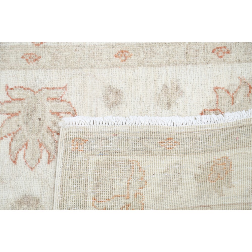 Hand Knotted Beige Turkish Wool Accent Rug with Floral Design Hand Knotted Beige Turkish Wool Accent Rug with Floral Design