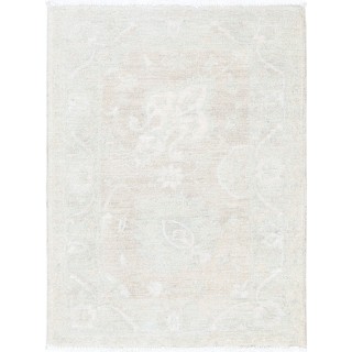 Beige Oushak Rug | Handknotted Turkish Small Area Rug | All Wool