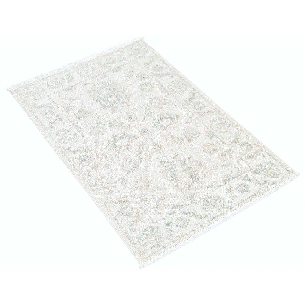 Hand Knotted Beige and Light Blue Area Rug | Floral Medallion Accent Rug | 100% Wool Hand Knotted Beige and Light Blue Area Rug | Floral Medallion Accent Rug | 100% Wool