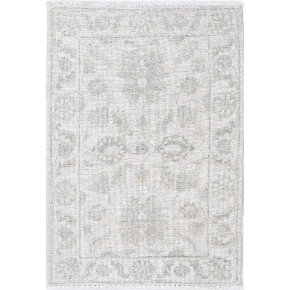 Hand Knotted Beige and Light Blue Area Rug | Floral Medallion Accent Rug | 100% Wool Hand Knotted Beige and Light Blue Area Rug | Floral Medallion Accent Rug | 100% Wool