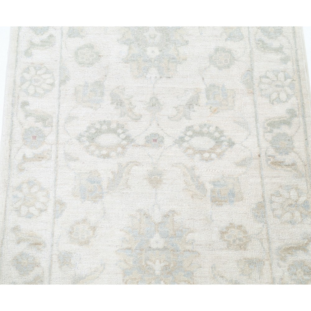 Hand Knotted Beige and Light Blue Area Rug | Floral Medallion Accent Rug | 100% Wool Hand Knotted Beige and Light Blue Area Rug | Floral Medallion Accent Rug | 100% Wool