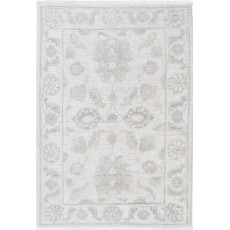 Hand Knotted Beige and Light Blue Area Rug | Floral Medallion Accent Rug | 100% Wool