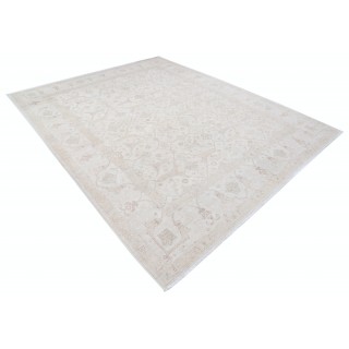 Minimalist Hand Knotted Wool Large Area Rug | Traditional Beige Carpet