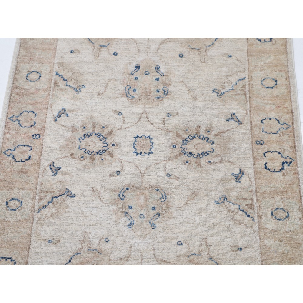 Hand Knotted Oushak Rug | Beige Turkish Accent Rug with All-Over Floral Design | 100% Wool Hand Knotted Oushak Rug | Beige Turkish Accent Rug with All-Over Floral Design | 100% Wool