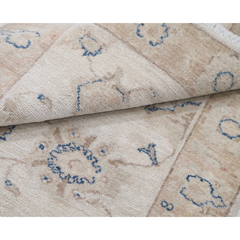 Hand Knotted Oushak Rug | Beige Turkish Accent Rug with All-Over Floral Design | 100% Wool Hand Knotted Oushak Rug | Beige Turkish Accent Rug with All-Over Floral Design | 100% Wool